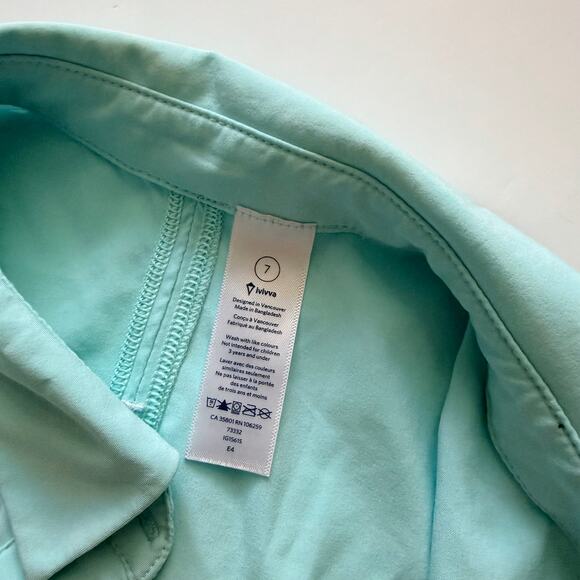 Ivivva Lululemon Teal Button-Front Sleeveless Blouse - Size 7 - Picture 3 of 5